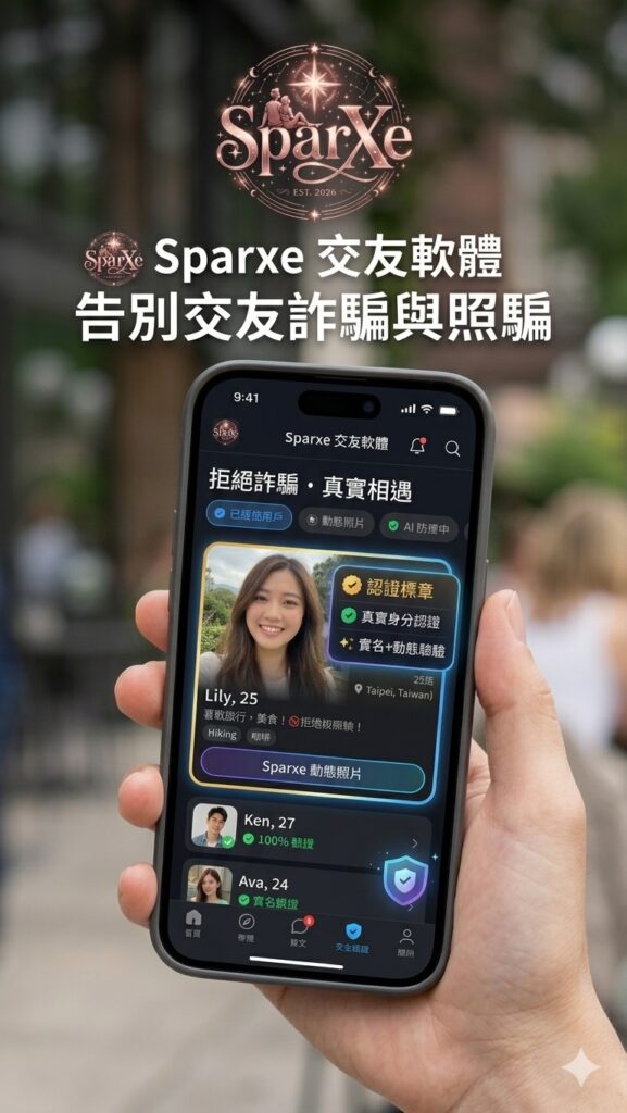 Sparxe 交友軟體告別交友詐騙與照騙
