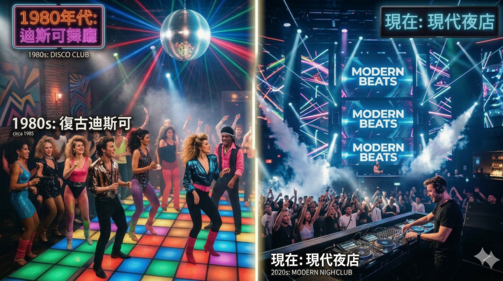 過去90年代與現在的夜店裝潢風格大不同